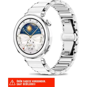 Huawei Watch Gt6 41MM / Gt5 41MM / Gt5 Pro 42MM / Gt4 41MM Uyumlu Paslanmaz Çelik Baklalı Metal Kordon 18MM