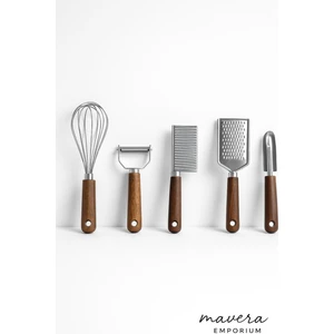 5li Mutfak Seti  Akasya Çırpıcı-Turbo Soyacak-Şekilli Dilimleme-Oyacak-Rende