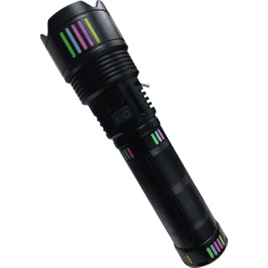 Gold Kama Gk-63 Şarjlı LED El Feneri | 150W Güç – 15.000 Lümen – 27.200 Mah Batarya – 5 Işık Modu, Zoom ve Lazer Özellikli