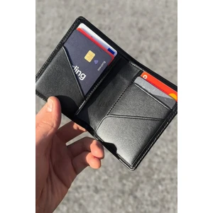 Gerçek Deri Cüzdan El Yapımı Hakiki Premium Deri Italyan Dikiş 6 Kart Bölmeli Kompakt Cüzdan