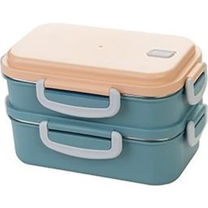 2 Katlı Paslanmaz Çelik Yemek Kabı  Beslenme Kabi Saklama Kabı 450X400 ml Lunch Box Renkli