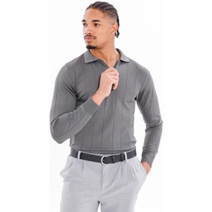 Erkek Yarım Fermuarlı Polo Yaka Triko Kazak