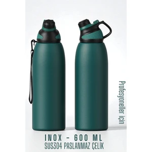 Inox Çelik Termos - 600 ml  SUS304 Çelik Termos Profesyonel Yeşil 722128