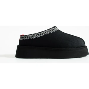 Süet Içi Kürklü Düz Taban Sabo Kışlık Kadın Terlik