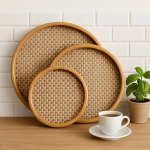 Oval Bambu Tepsi 3'lü Set - 25* 30* 35*