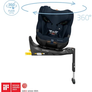 Emerald 360 Pro I-Size Dünyanın Ilk Kızaklı, Araç Dışına Çıkabilen Isofix'li 360 Dönebilir Yatabilir 0-36 kg Bebek Oto Koltuğu Navy Dark Blue
