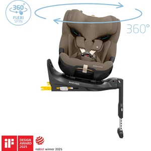 Emerald 360 Pro I-Size Dünyanın Ilk Kızaklı, Araç Dışına Çıkabilen Isofix'li 360 Dönebilir Yatabilir 0-36 kg Bebek Oto Koltuğu Authentic Truffle