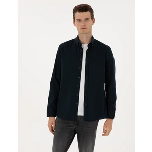 Pierre Cardin Erkek Lacivert Regular Fit Uzun Kollu Gömlek 50316736-VR033