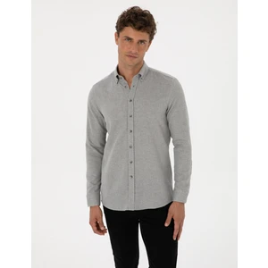 Pierre Cardin Erkek Gri Slim Fit Uzun Kollu Gömlek 50316768-VR024