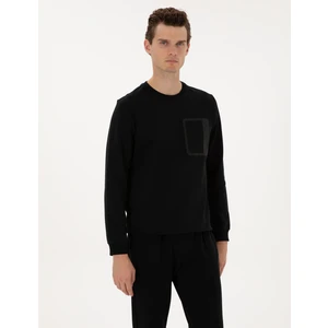 Pierre Cardin Erkek Siyah Regular Fit Bisiklet Yaka Sweatshirt 50317658-VR046