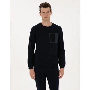 Pierre Cardin Erkek Lacivert Regular Fit Bisiklet Yaka Sweatshirt 50317658-VR033