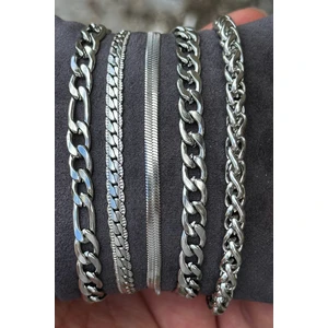 5 Adet Paslanmaz Çelik Bileklik Set Eşe Arkadaşa Sevgiliye Hediye SCB76