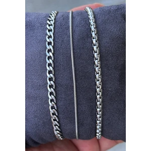 3 Adet Paslanmaz Çelik Bileklik Set Eşe Arkadaşa Sevgiliye Hediye SCB81