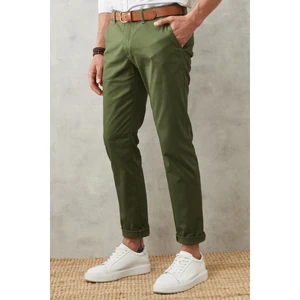 Altınyıldız Classics Erkek Haki Slim Fit Dar Kesim Yan Cep Esnek Chino Pantolon