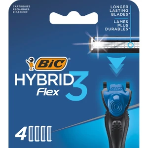 Hybrid 3 Flex Erkek Tıraş Bıçağı Yedek Kartuş 4'lü 3 Titanyum Bıçak Aloe Vera ve E Vitaminli Konforlu Tıraş