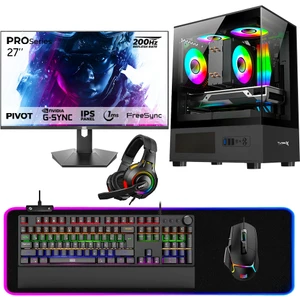 DRX6885 Ryzen 7 5700X 32GB Ram 1tb Nvme RTX3050 27 inç 200HZ Pivot Monitör Oyuncu Masaüstü Bilgisayarı