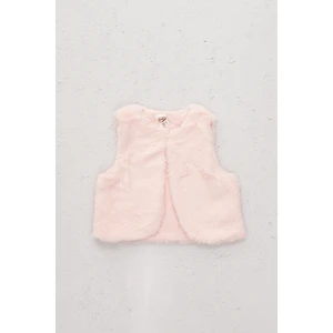 Kız Çocuk Yumuşak Dokulu Tüylü Peluş Yelek