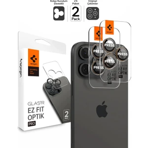 iPhone 17 Pro Max / 17 Pro / 16 Pro Max / 16 Pro / 15 Pro Max / 15 Pro / 14 Pro Max / 14 Pro ile Uyumlu Kamera Lens Camı Koruyucu Kolay Kurulum Glas.tR EZ Fit Optik Pro 2 Adet Desert AGL08862