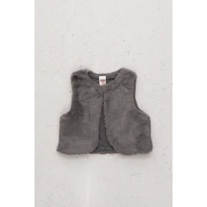 Kız Çocuk Yumuşak Dokulu Tüylü Peluş Yelek