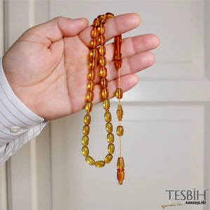 Tesbih Kardeşliği Fıçı Model Osmanlı Sistemli Zar Kehribar Tesbih TSB0233