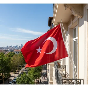 Türk Bayrağı 100X150 cm – Raşel Kumaş, Çift Dikiş, Solmaz Renk, Uzun Ömürlü