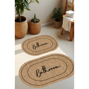 Dijital Baskı Hasır Desenli Modern Banyo Halısı Ikili Banyo PASPASI(40CMX60CM)VE(60CMX100CM)