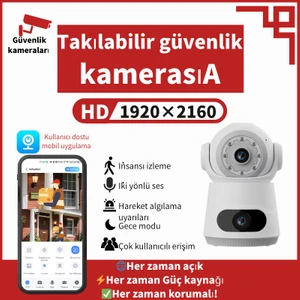 Wifi 4mp Iç ve Dış Mekan Güvenlik Kamerası, 360° Görüş, Gece Görüşlü