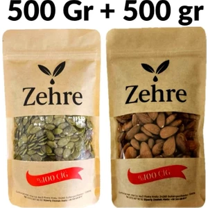 Büyük Boy Ikili - Çiğ Badem Içi 500 gr + Çiğ Kabak Çekirdeği 500 gr