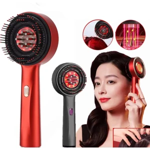 Elektrikli Titreşim Masaj Tarak – Kırmızı Işık Terapi, Saç Büyüme Destekleyici, Anti Saç Dökülmesi Saç Derisi Masaj Fırçası, Sıvı Yağ Aplikatörlü