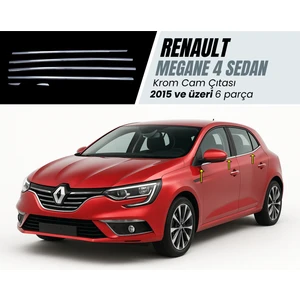 Fams Otomotiv  Renault Megane 4 Sedan Krom Cam Çıtası 6 Parça 2015> Paslanmaz Çelik