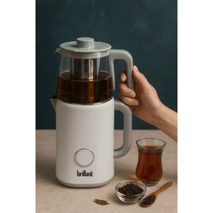 Dokunmatik Elektrikli Çaycı Beyaz | Cam Demlikli Şık Tasarım CS-6683