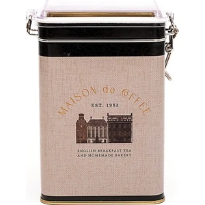 ER043-7F Azura Coffee Desenli Dikdörtgen Metal Saklama Kabı 8X10 cm