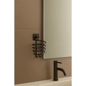 Yapışkanlı Siyah Fön Makinesi Askısı Kancalı