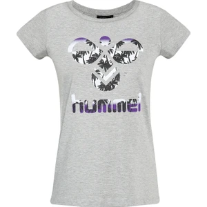 Triana Kadın Gri Baskılı Bisiklet Yaka Tişört