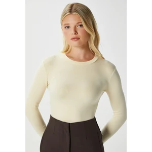 Kadın Main Lux Touch Yumuşak Doku Tereyağı Sarısı Bluz