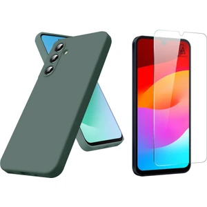 Samsung Galaxy A17 ile Uyumlu Kılıf Esnek Premium Telefon Kılıfı ve Temperli Cam Ekran Koruyucu