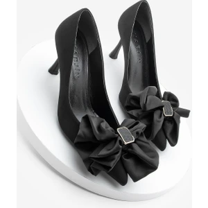 Kadın Stiletto Fiyonklu Tokalı Topuklu Ayakkabı Zalus