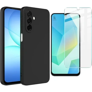 Samsung Galaxy A17 Uyumlu Kılıf Esnek Silikon Telefon Kılıfı ve Temperli Cam Ekran Koruyucu