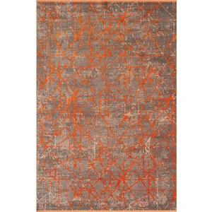 Art AT005T Turuncu Halı Modern Desen Triko Akrilik Viskon Boyama Yüksek Sıklık Ipek Serisi