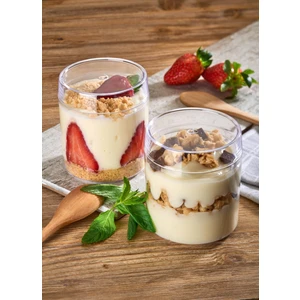 270CC Mika Sert Plastik Kübik Kapaklı Şık Sunum Tatlı Meze Etkinlik Magnolia Kasesi