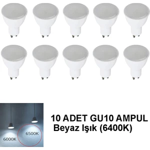 GU10 LED Çanak Ampul PAR16 10 Adet