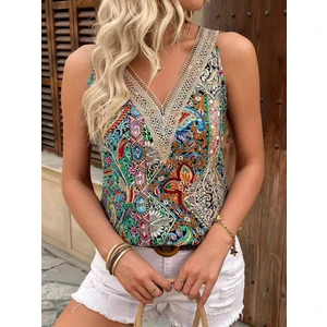 Kadın Askılı V Yaka Dantelli Süprem Bluz