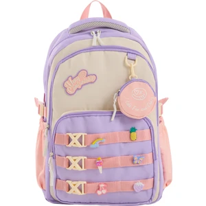 Ilkokul & Ortaokul Kız Okul Çantası – Lüks Ithal Kumaş, Dayanıklı ve Hafif Sırt Çantası, 6 Adet Aksesuar Tokası Hediyeli