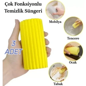 (3 Adet ) Çok Amaçlı Nemli Sünger, Pva Temizlik Süngeri, Toz Alma Süngeri, Silgi Sünger