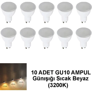 GU10 LED Çanak Ampul PAR16 10 Adet