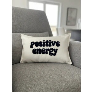 Positive Energy Yazılı Punch Kırlent Kılıfı - 30X50CM - Dekoratif Dikdörtgen Kırlent Kılıfı
