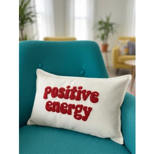 Positive Energy Yazılı Punch Kırlent Kılıfı - 30X50CM - Dekoratif Dikdörtgen Kırlent Kılıfı