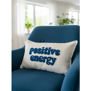 Positive Energy Yazılı Punch Kırlent Kılıfı - 30X50CM - Dekoratif Dikdörtgen Kırlent Kılıfı