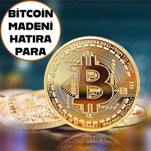 Bitcoin Madeni Para Hatıra Koleksiyon Değerli Kutulu Altın Rengi Bitcoin Para