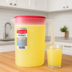 Compact 3.8 L Sürahi – Kırmızı Kapaklı, Bpa’sız Plastik, Bulaşık Makinesi Uyumlu